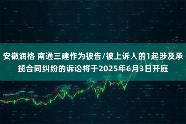 安徽润格 南通三建作为被告/被上诉人的1起涉及承揽合同纠纷的诉讼将于2025年6月3日开庭